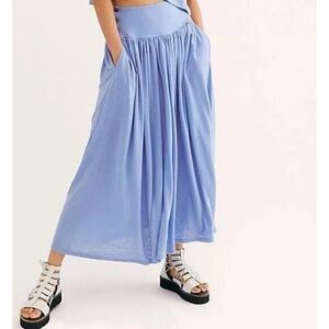 FREE PEOPLE ENDLESS SUMMER DARCY SOLID HIGH WAIST FLOWY‎ MAXI SKIRT SMALL